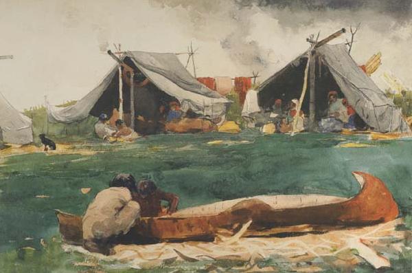 Winslow Homer Montagnais Indians (Making Canoes) (mk44) China oil painting art